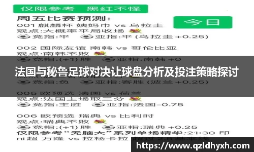 法国与秘鲁足球对决让球盘分析及投注策略探讨